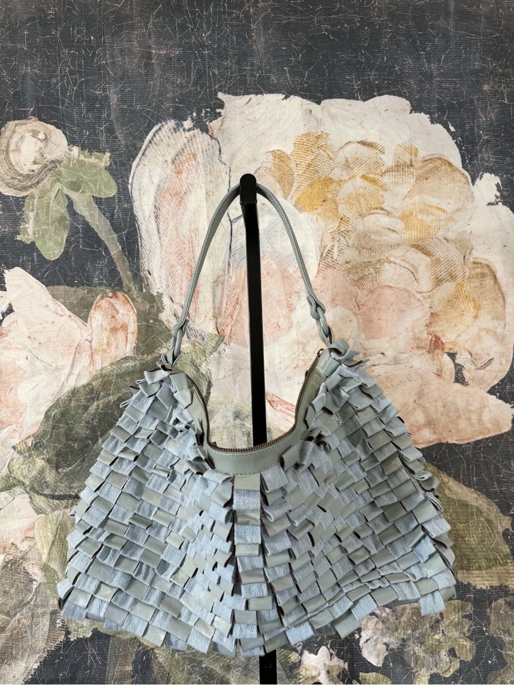 Anthropologie Woven Leather Shoulder Bag